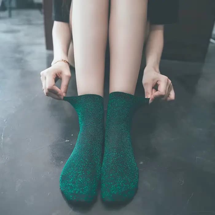 Nouveau équipage athlétique printemps été chaussette femmes Pile Version or argent fil solide respirant absorbant la sueur mi-mollet B8W205