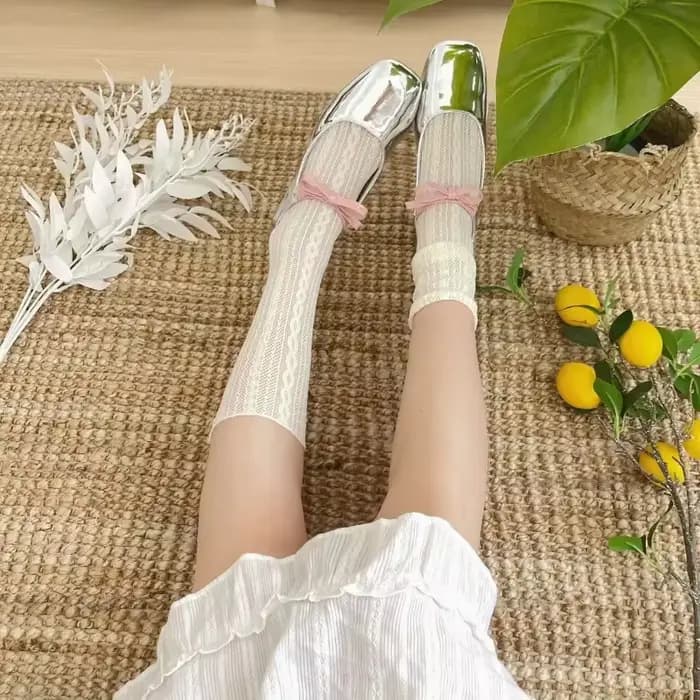 Femmes chaussettes mode Sexy équipage chaussettes pour femmes été solide évider doux mignon longues chaussettes pour femmes maille mince Sexy