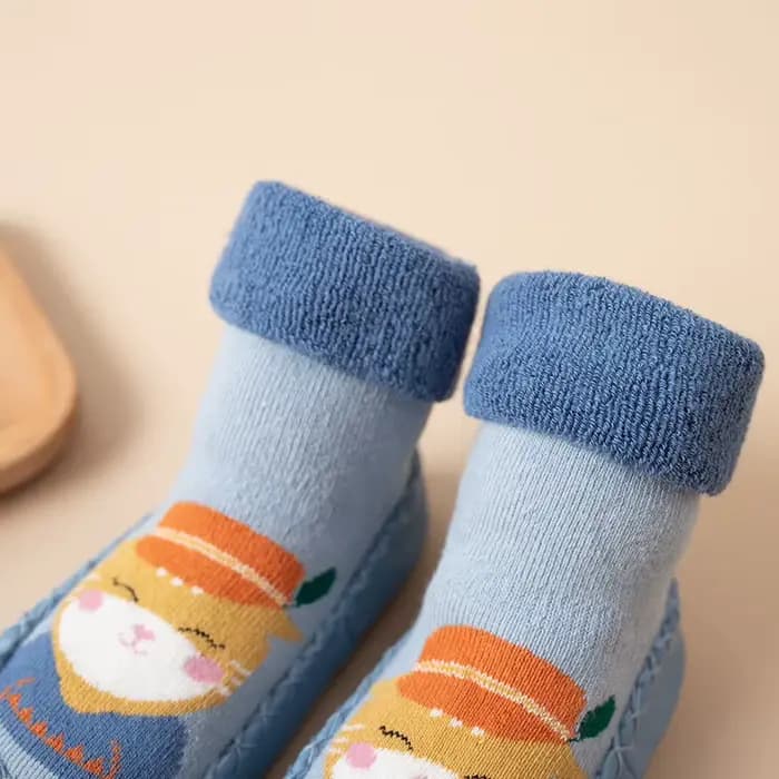 Chaussette d'intérieur en coton éponge pour bébé fille