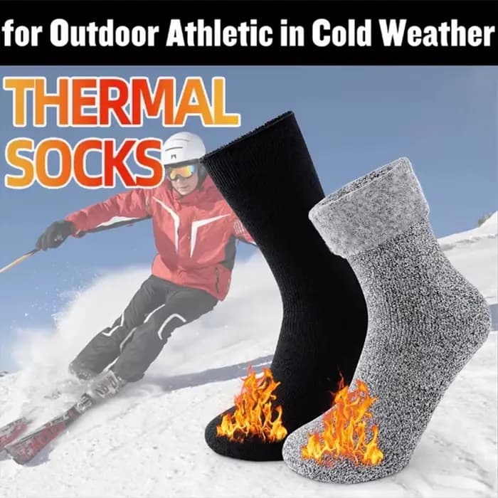 2 paires de chaussettes thermiques d'hiver pour hommes et femmes