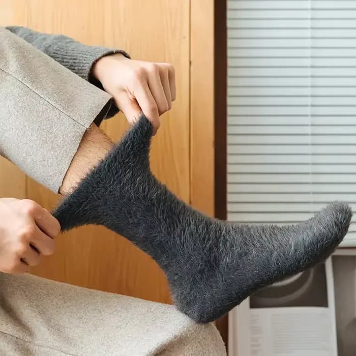 Chaussettes longues en laine de vison pour femmes