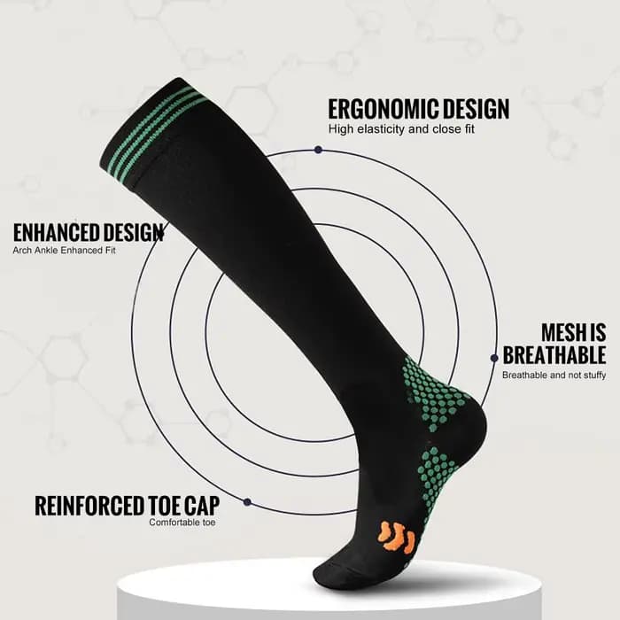 WRELS Sport chaussettes de cyclisme absorbant les chocs anti-dérapant varices