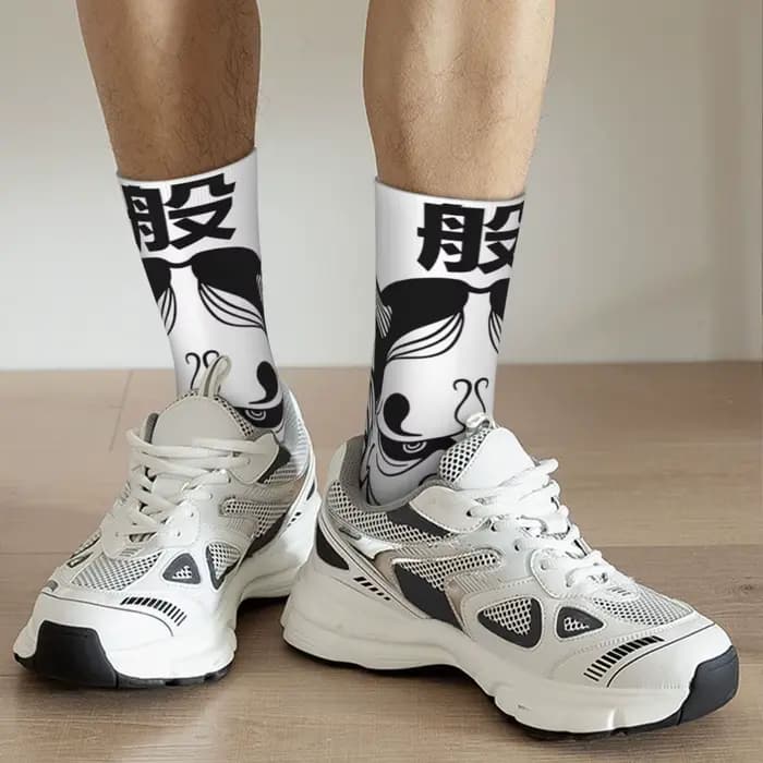 Chaussettes pour hommes Hannya masque bas hiver élégant moyen doux