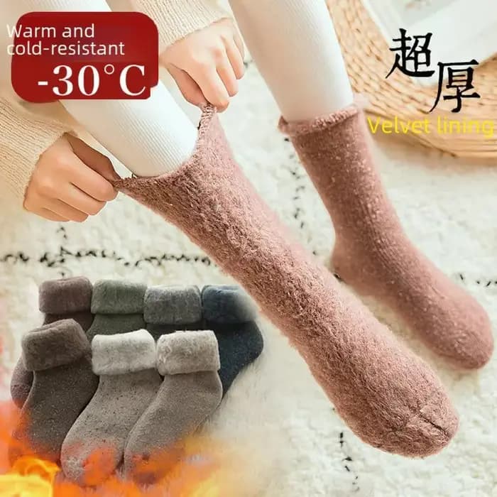 Chaussettes d'hiver en laine pelucheuse pour femmes