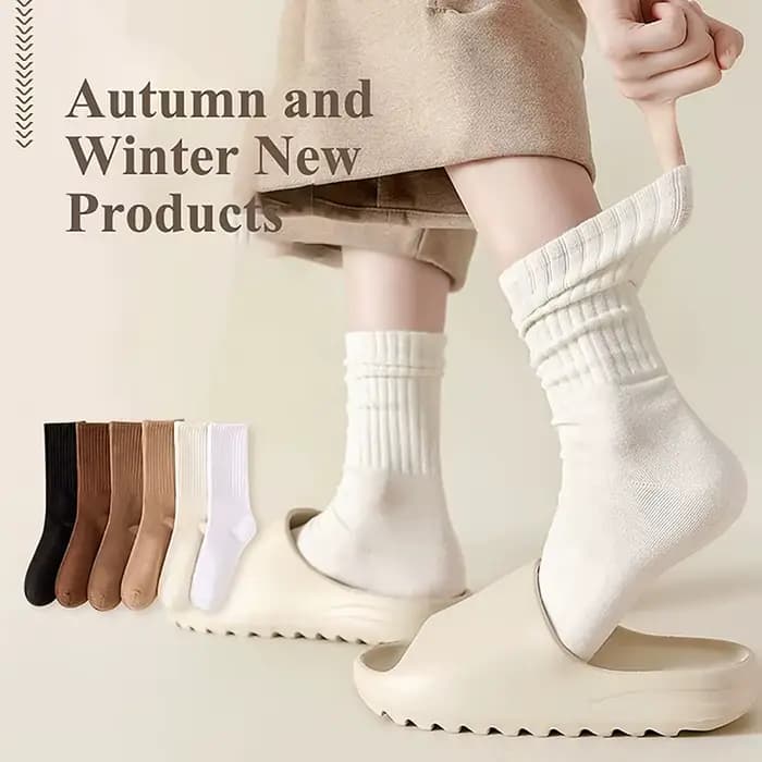 Chaussettes rayées confortables à col haut pour femmes