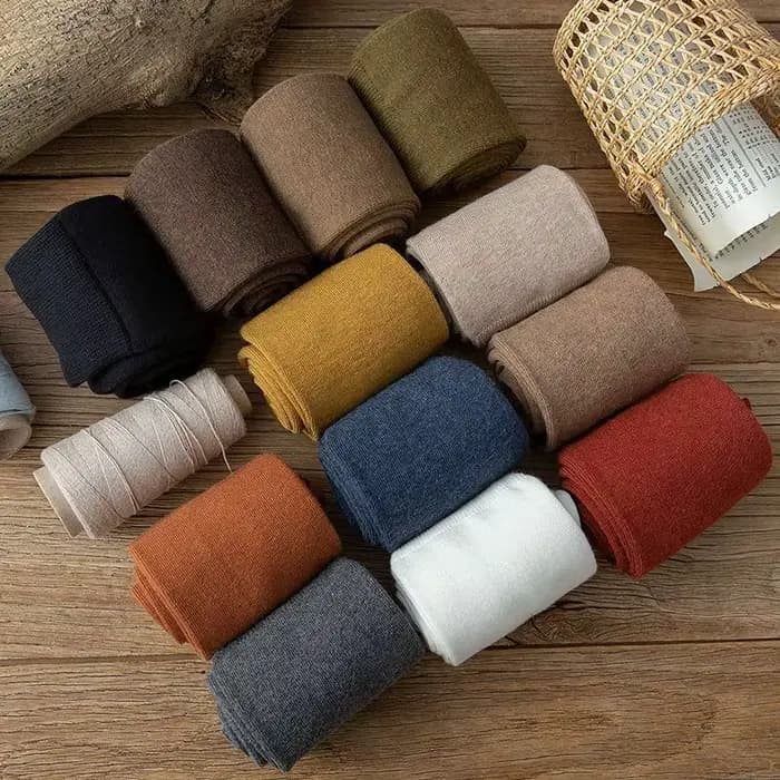 Chaussettes longues femmes bas coton biologique solide chaud cuisse haute dames filles rue mode jeune décontracté genou