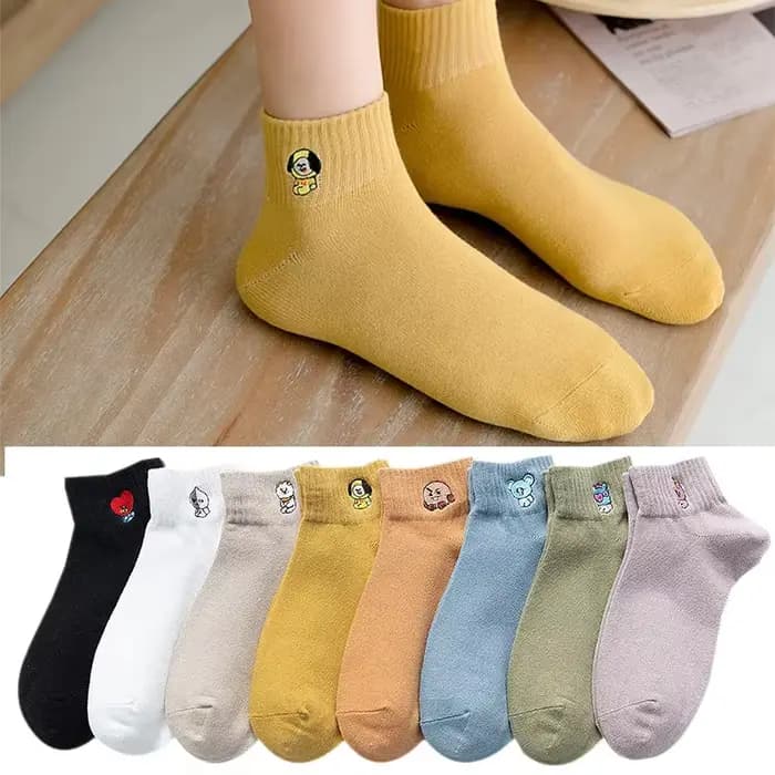 3 paires de chaussettes imprimées dessin animé Kawaii pour femmes