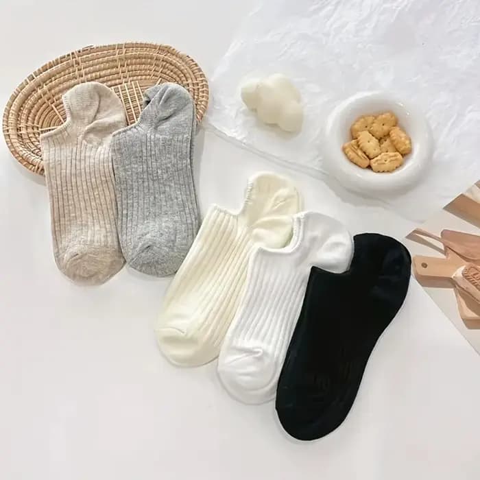 5/10 paires de chaussettes bateau solides pour hommes