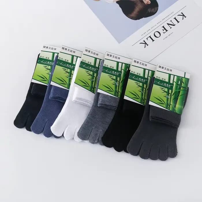Chaussettes respirantes en coton à cinq doigts pour hommes