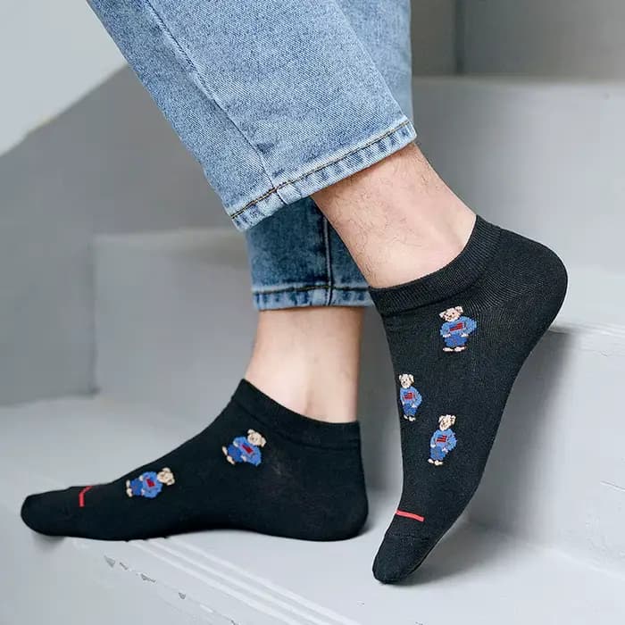 Chaussettes courtes respirantes en coton pour hommes