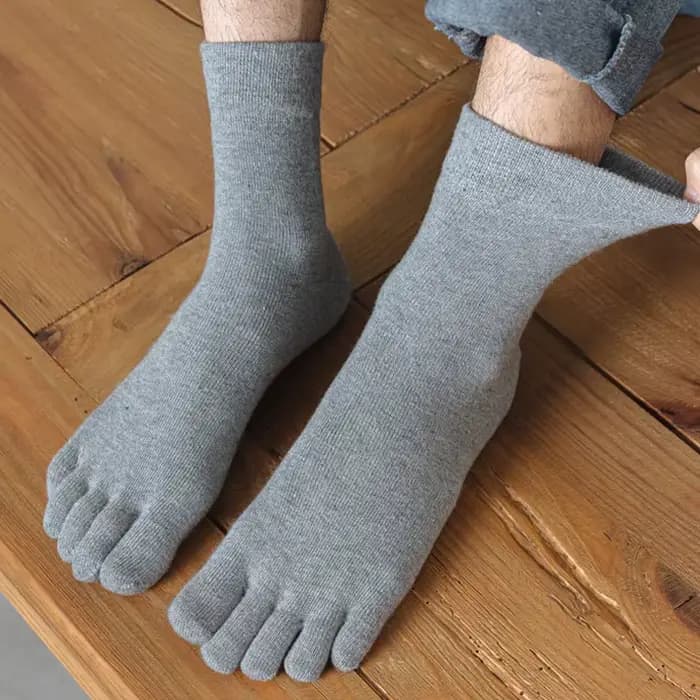 Chaussettes à orteils en laine pour hommes, courtes, thermiques, solides, décontractées, douces, épaisses, antibactériennes, respirantes, garde au chaud, chaussettes à cinq doigts, hiver