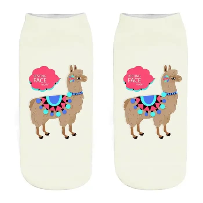 Chaussettes courtes en coton imprimé 3D pour femmes