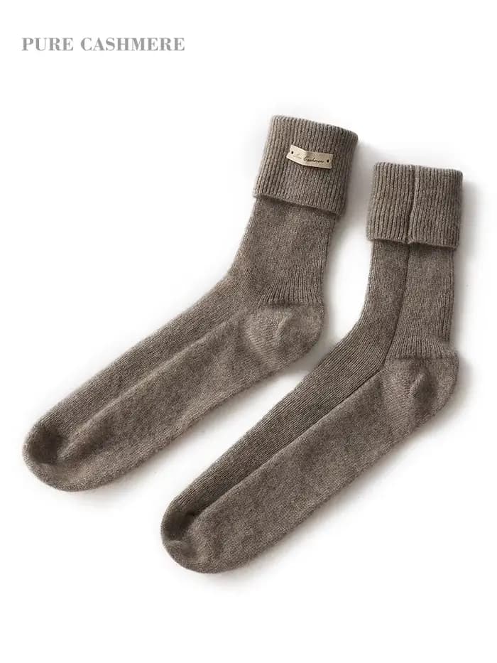 Chaussettes de détente 100 % cachemire pur pour femme