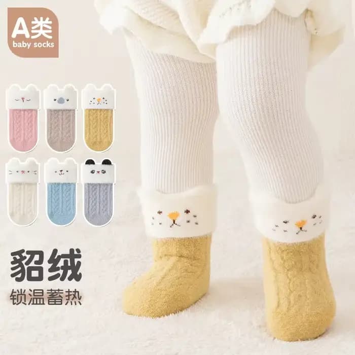 Chaussettes épaisses à Tube moyen pour nouveau-né