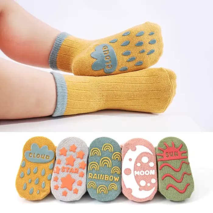 5 paires de chaussettes de sol en tricot mignonnes et décontractées
