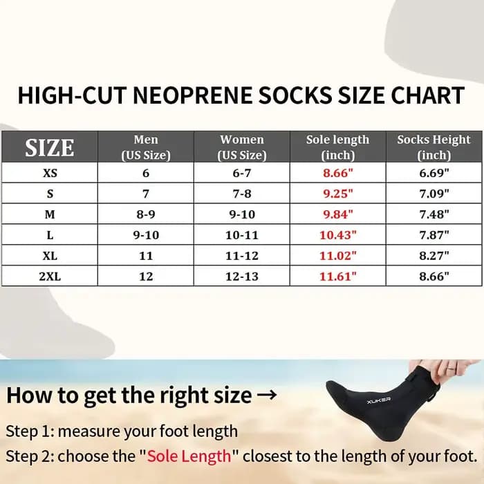 Chaussettes en néoprène 3mm