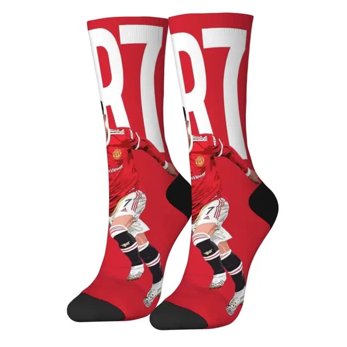 Football Superstar CR7 hommes chaussettes nouveauté drôle heureux