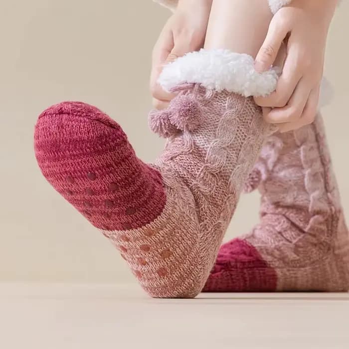 Chaussettes épaisses et chaudes en laine d'agneau