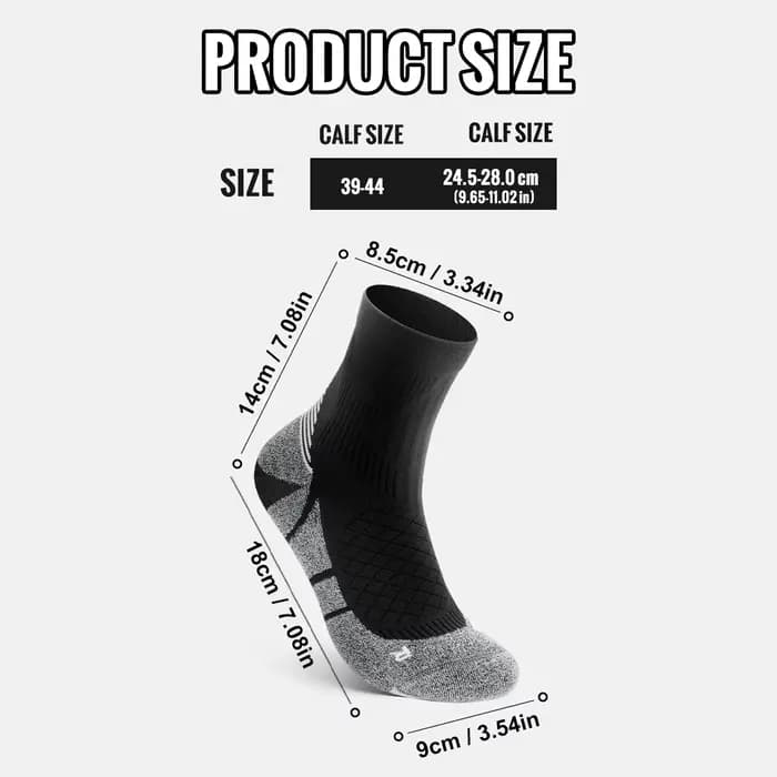 WRELS COOLMAX Chaussettes de compression respirantes pour sport