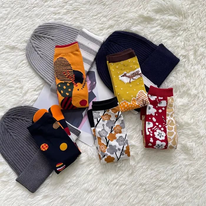 Chaussettes de noël en coton peigné pour femmes