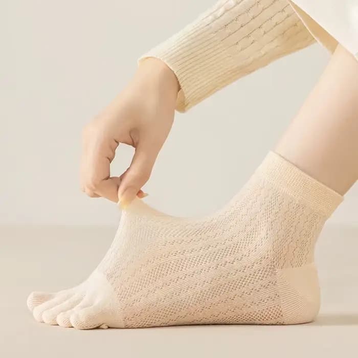 Chaussettes Bateau à 5 Doigts en Coton Ultra-Mince pour Femme et Fille