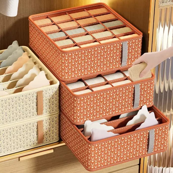 Boîte de rangement pliable et empilable pour sous-vêtements et chaussettes, avec compartiments 3D, 6/7/20 compartiments, un article, un compartiment, rangement classifié