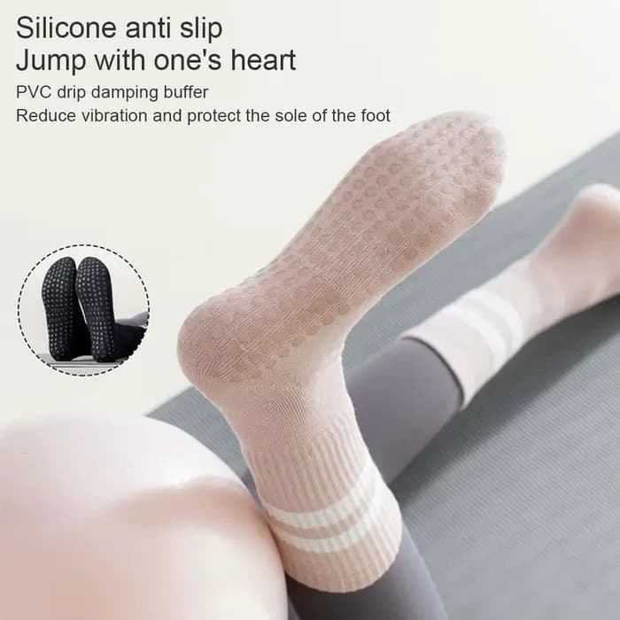 8 couleurs chaussettes de sport coton mi-tube bas professionnel antidérapant Silicone intérieur Fitness