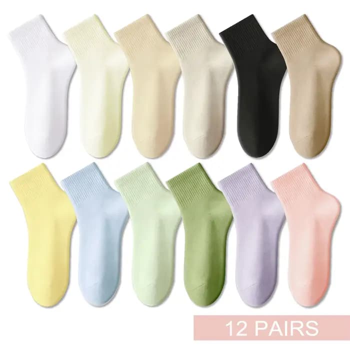12 paires nouvelle femme coton chaussettes hommes chaussette courte cheville coloré automne printemps doux respirant