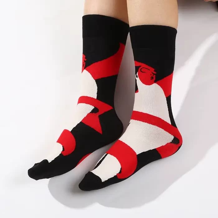 Chaussettes en coton pour femmes rétro abstrait peinture à l'huile Art