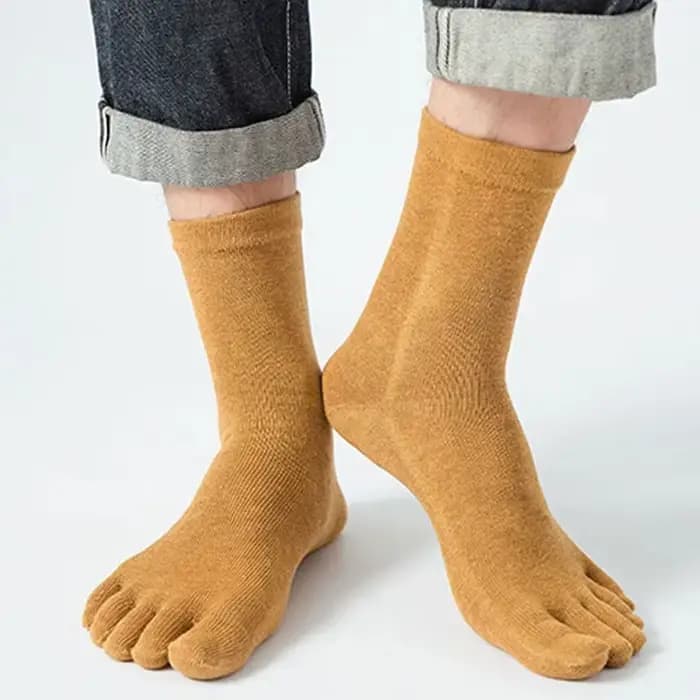 Chaussettes courtes cinq doigts en coton pour homme