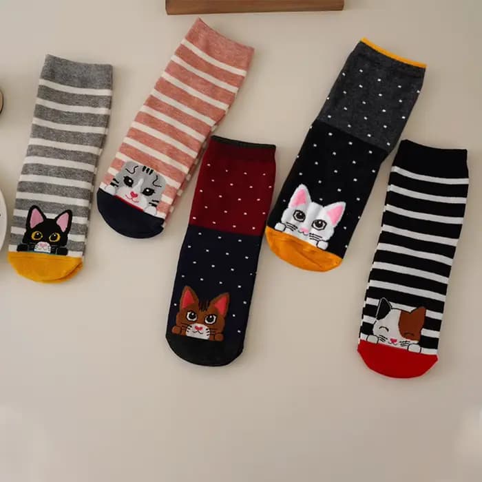 5/10 paires femmes chaussettes motif Animal coton