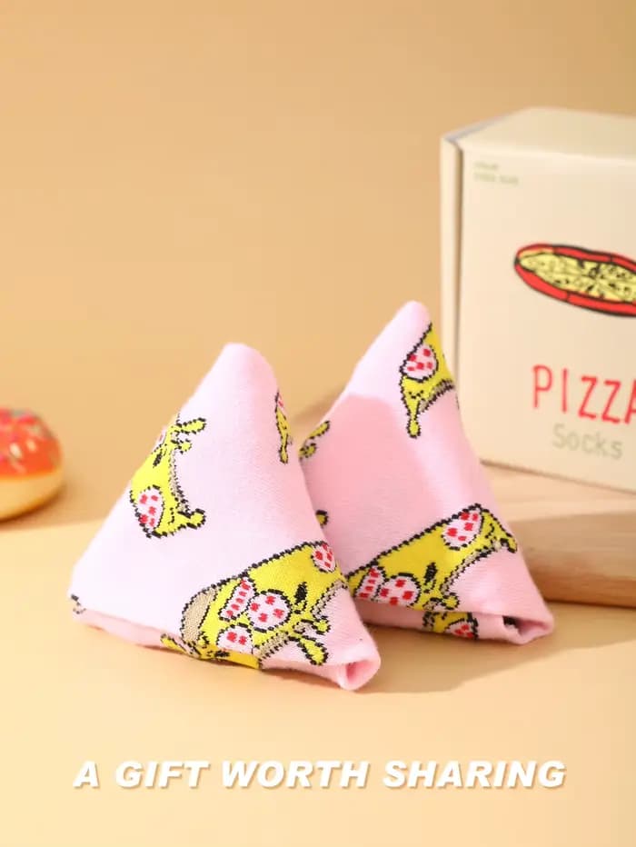 1 paire de chaussettes unisexes coupe moyenne pizza avec un roman et particulière cadeau de vacances créatif et intéressant Convient pour le pâques