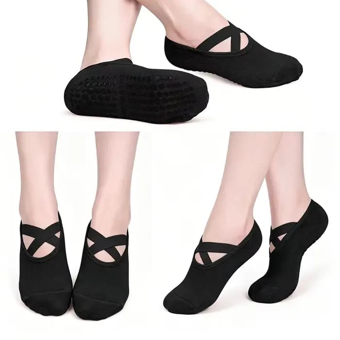 1 paire de chaussettes de Pilates et de yoga antidérapantes pour femmes
