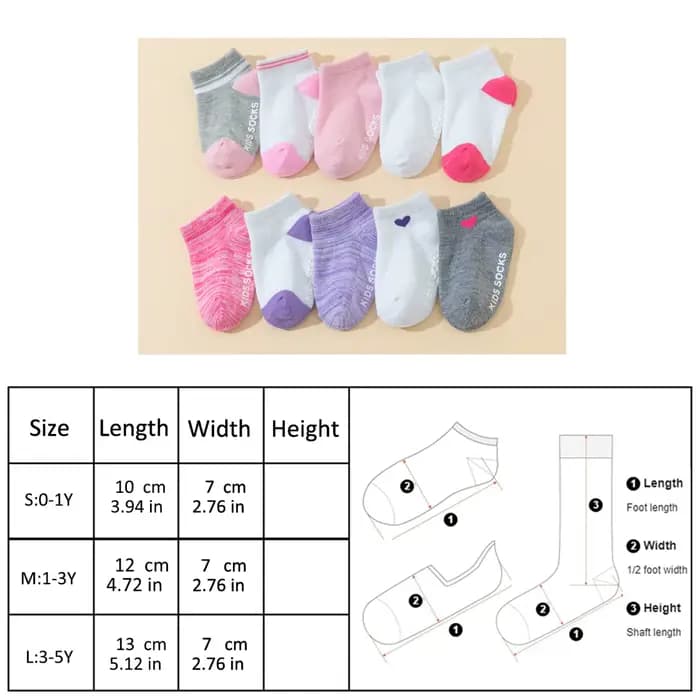 10 paires de chaussettes antidérapantes pour bébés et tout-petits