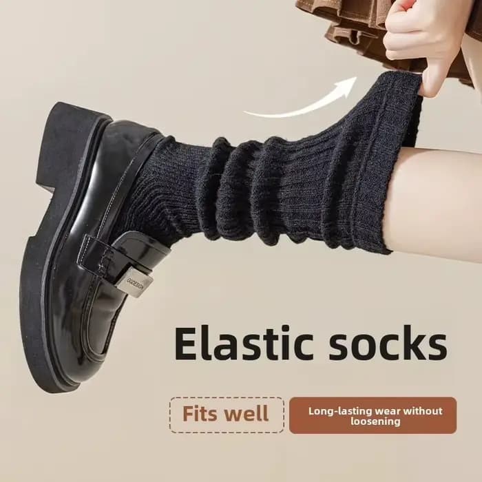 Lolita Y2k – chaussettes de mollet blanches longues