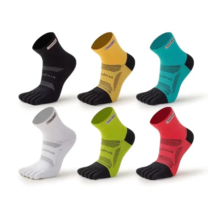 Chaussettes de sport en coton à cinq doigts pour hommes