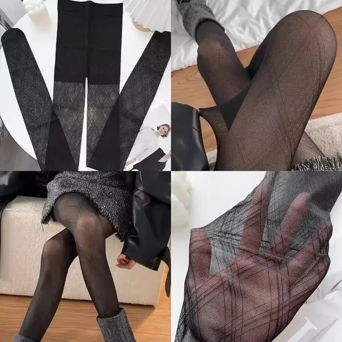 Collants soyeux à carreaux argyle noirs pour femmes, leggings à motifs vintage, collants Harajuku pour dames, bas résille, sexy, Y2K