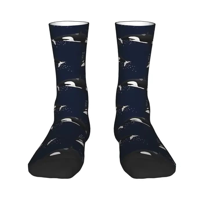 Orca - Sea Life Pattrn chaussettes bas drôles femmes hommes