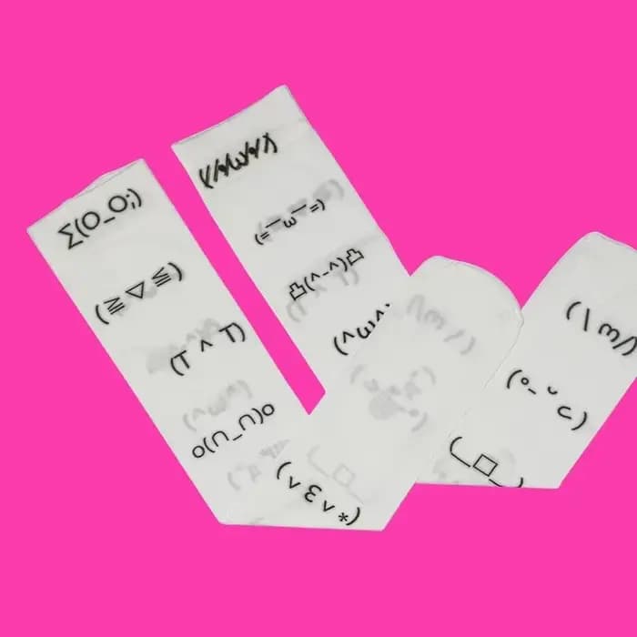 Kawaii chaussette Expression blanc Graffiti lettre imprimer chaussettes longues Harajuku sur genou cuisse haute bas Y2K