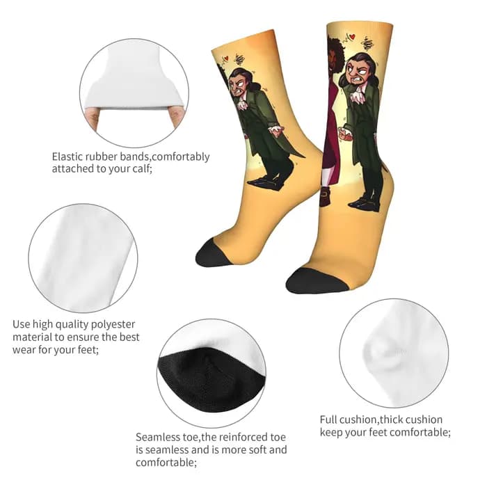 Hamilton Thomas Jefferson chaussettes bas tendance hiver anti-dérapant hommes