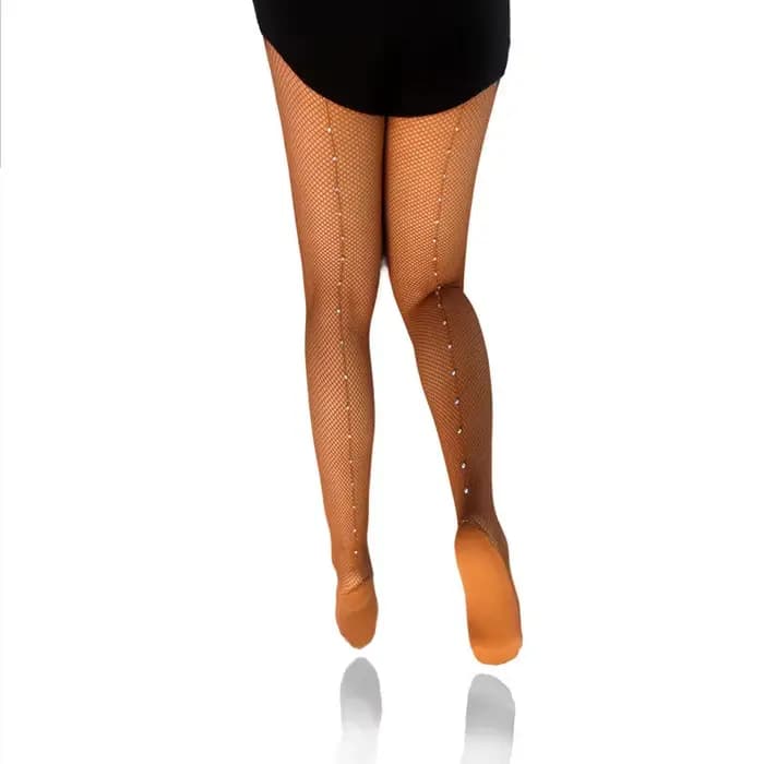 Collants Sexy en strass pour femmes, bas en résille, fil dur élastique brillant professionnel, concours de danse latine et de salle de bal