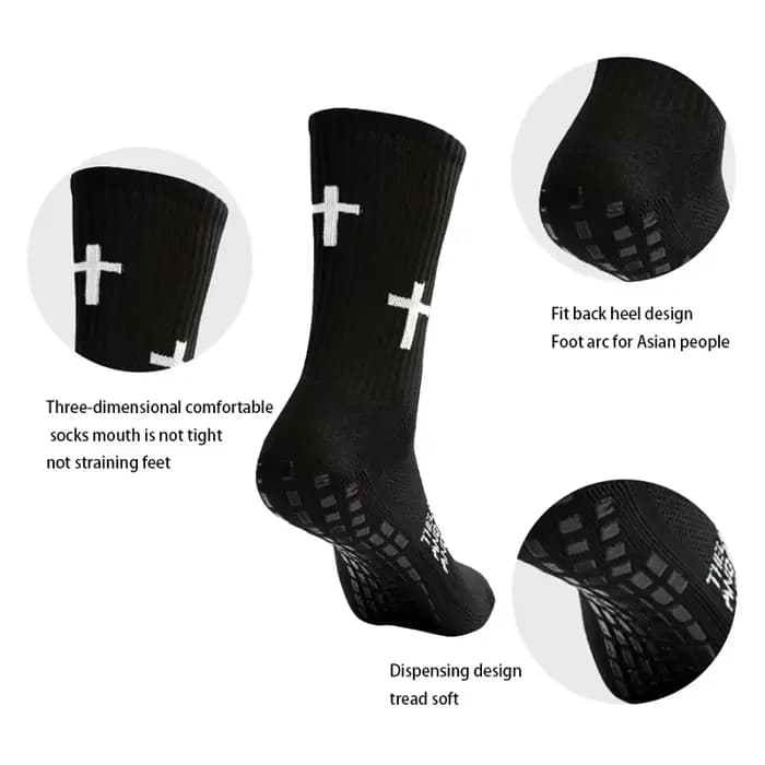 Ensemble de 2 paires de chaussettes de Football antidérapantes et genouillères