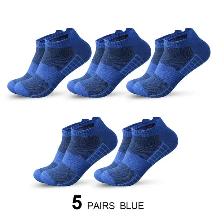 5 paires de chaussettes pour hommes, respirantes, en maille, sport, décontractées, absorbant la transpiration, simples, coupe basse, couleur unie, pour la course à pied