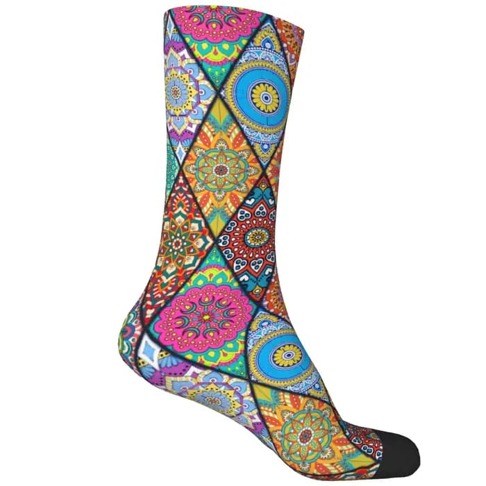 Chaussettes bohèmes colorées pour femmes et hommes