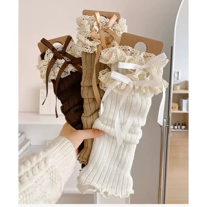 Guêtre femmes jambières cheville arc hiver chaud Stretch tricoté thermique dames épais laine manchette bottes chaussettes rouge mollet femme Lolita