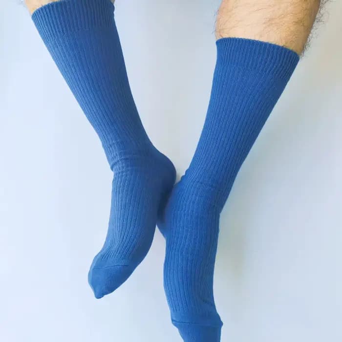 Harajuku couleur hommes mi-mollet coton côtelé rayure chaussettes japonais rue Vibrant Klein bleu jaune rouge vert