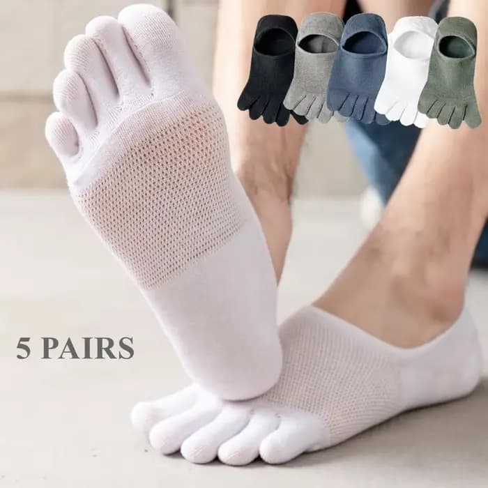 5 paires de chaussettes invisibles à orteils pour hommes