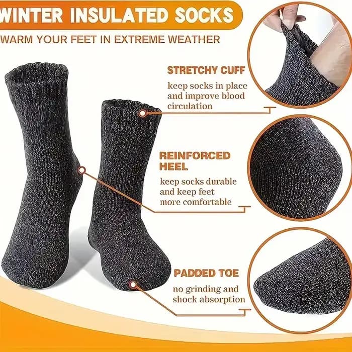 Chaussettes thermiques en coton pour femmes et grandes filles