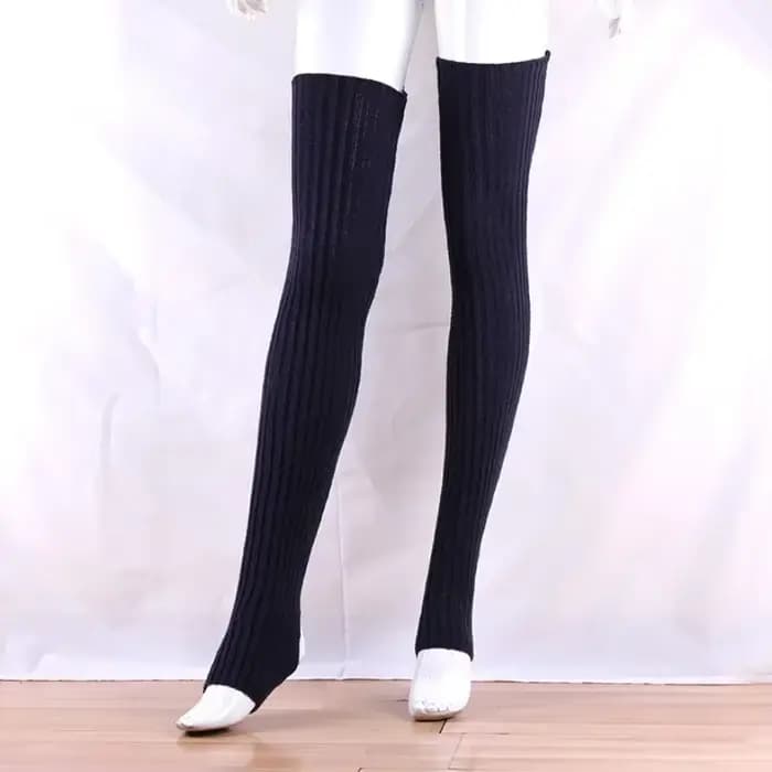 Jambières pour femmes hiver chaud cheville Stretch tricoté cuisse haute sur genou longues chaussettes dames botte chaussette guêtre femme bas