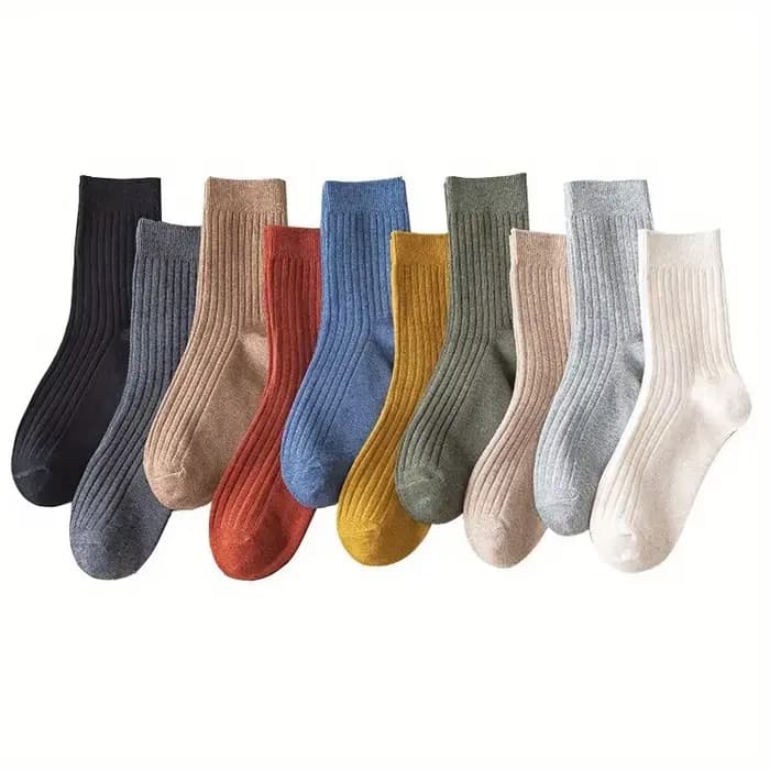1/5/10 paires de chaussettes rayées de couleurs mélangées